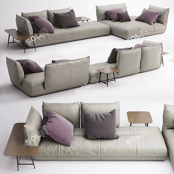 Modular Octet Sofa with Coffee Tables 3D model image 1