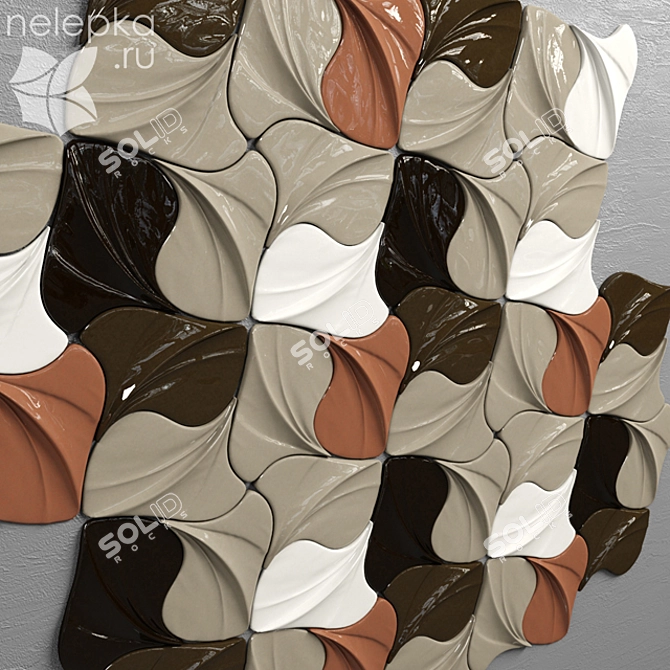 Leaf-inspired Alba Tiles 3D model image 1