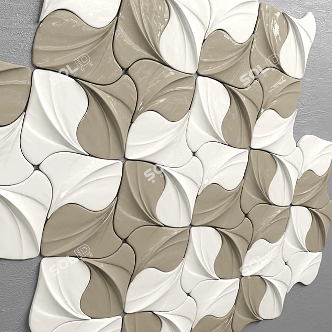 Leaf-inspired Alba Tiles 3D model image 2