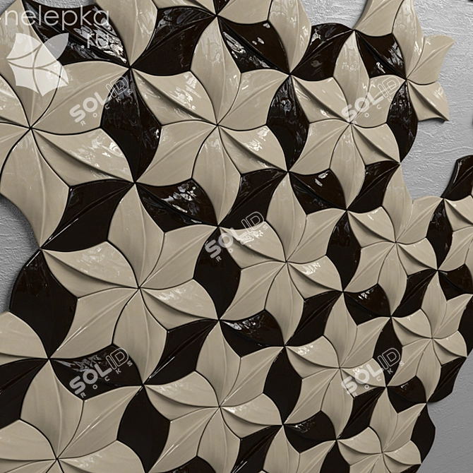 Elegant Clemati Modular Tile 3D model image 1