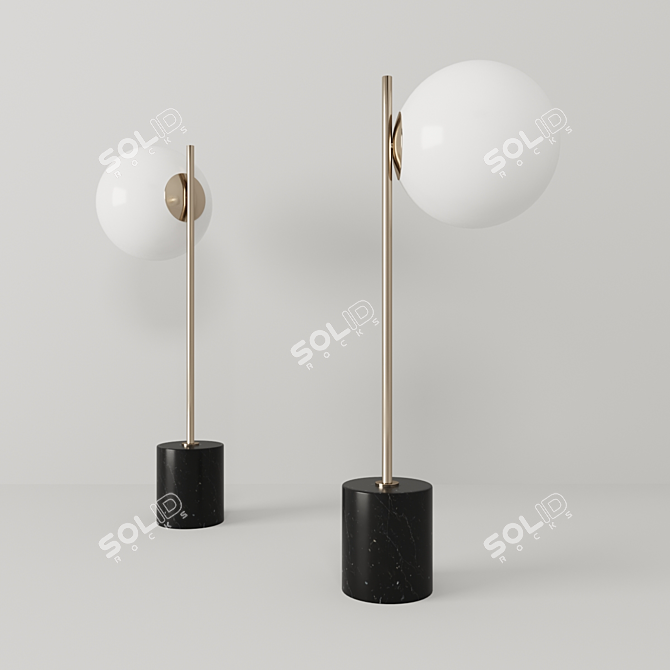 Elegant Bohrer 22" Table Lamp 3D model image 2