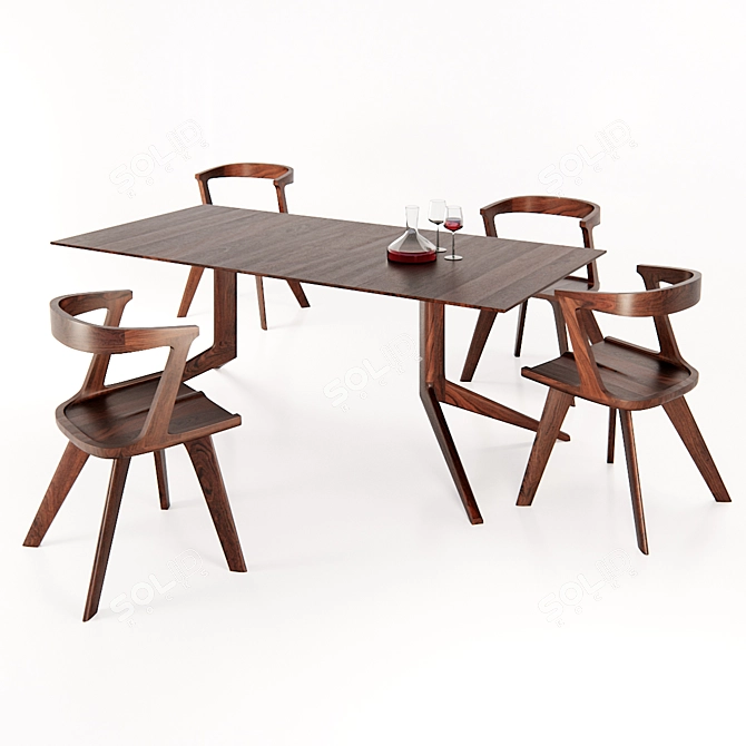 Elegant Dining Set with De La Espada Table & Colombo Armchair 3D model image 3