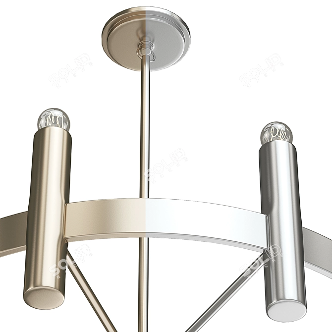 Nash Round Chandelier, 28" Nickel 3D model image 3