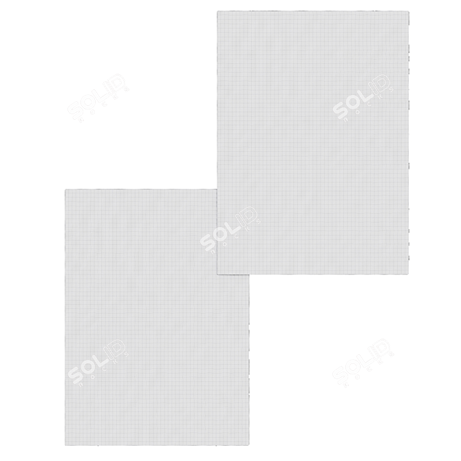 Diamond Blue & Gray Rug: Gatsby Yellow Print 3D model image 2