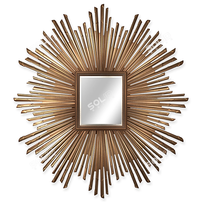 Elegant 17th C. Sunburst Mirror 3D model image 1