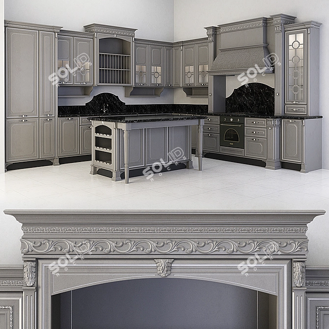 Florence Kitchen Set - Elegant and Functional 3D model image 1