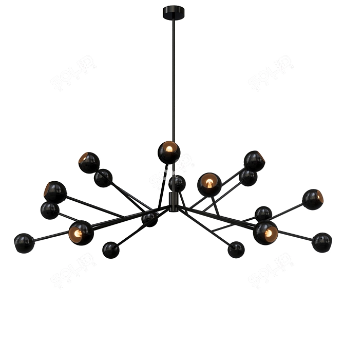 Modern Black Last Night Chandelier 3D model image 1