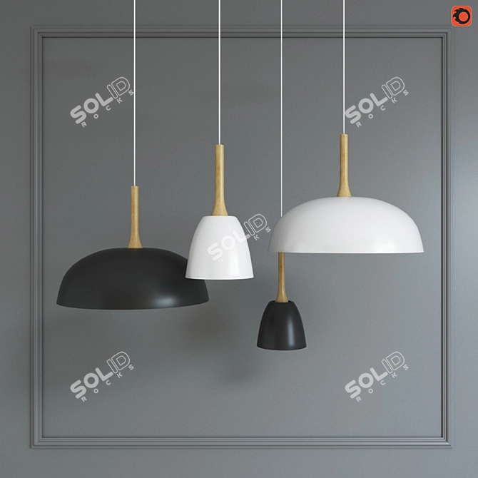 Nordic Pendant Lights: Elegant Illumination 3D model image 1