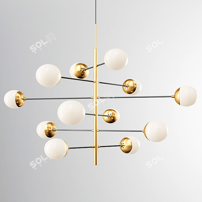 Elegant Payne Chandelier: Graceful Lighting 3D model image 1