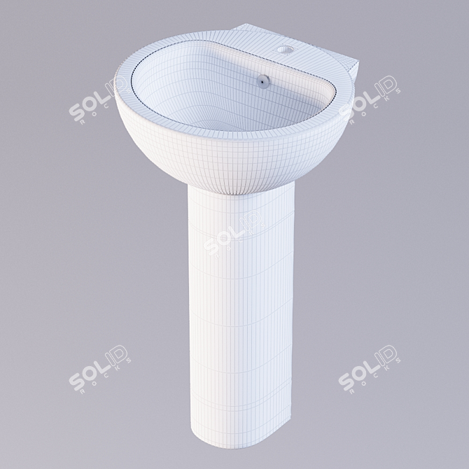 Elegant Art Flora Washbasin 3D model image 2