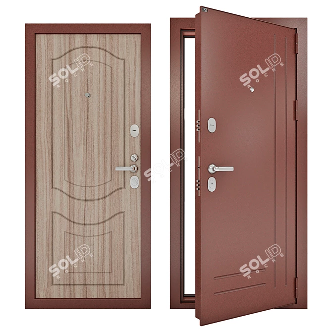 Premium Steel Entry Doors - Groff P 3D model image 1