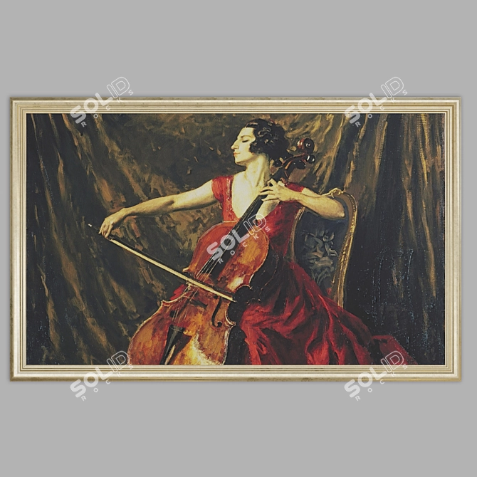 Golden-framed Classic Masterpieces: Guilhermina Suggia and Lomonosov 3D model image 2