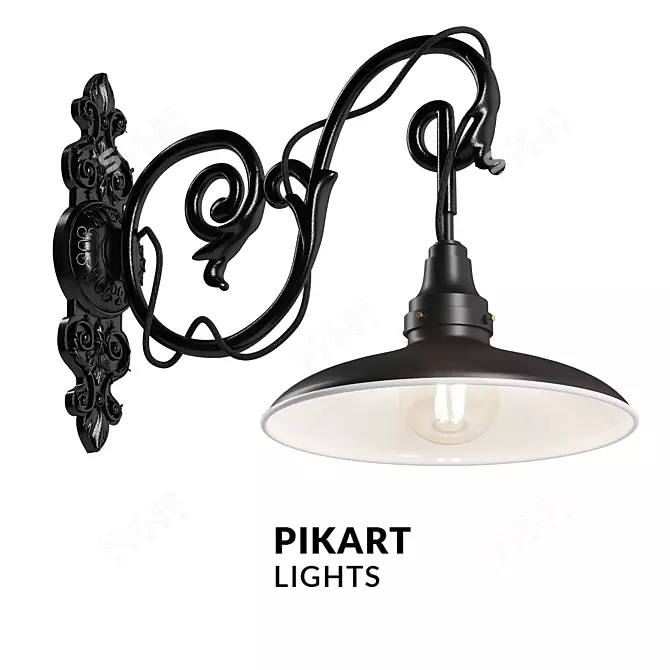 Black Sconce Bracket | Art. 2298 | Elegant Lighting Solution 3D model image 1