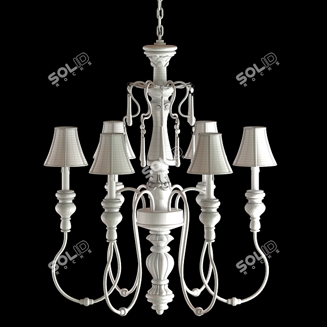 Industrial Loft Chandelier 3D model image 3