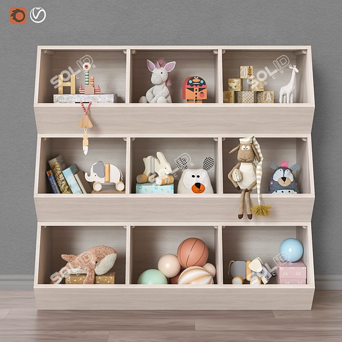 Modular Toys and Furniture Set (3 Colors) 3D model image 1