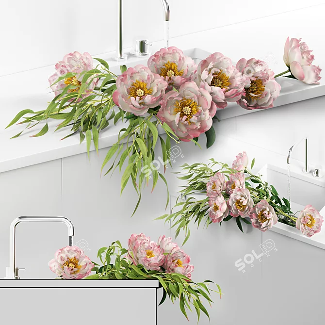 Fresh Blooms in the Sink 3D model image 1