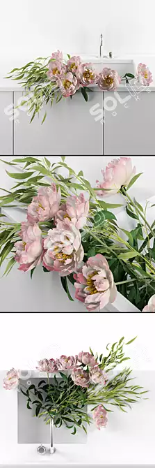 Fresh Blooms in the Sink 3D model image 2