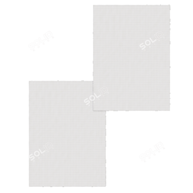 Elegant Charcoal Rembrandt Rug 3D model image 2