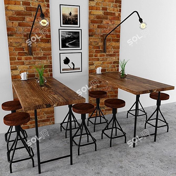 Coffee Shop Set 03: Complete 3D Model 3D model image 1