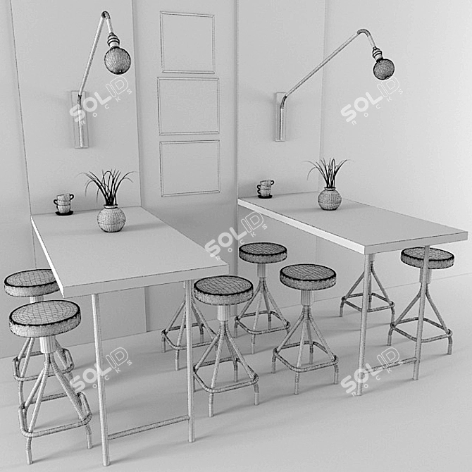 Coffee Shop Set 03: Complete 3D Model 3D model image 2