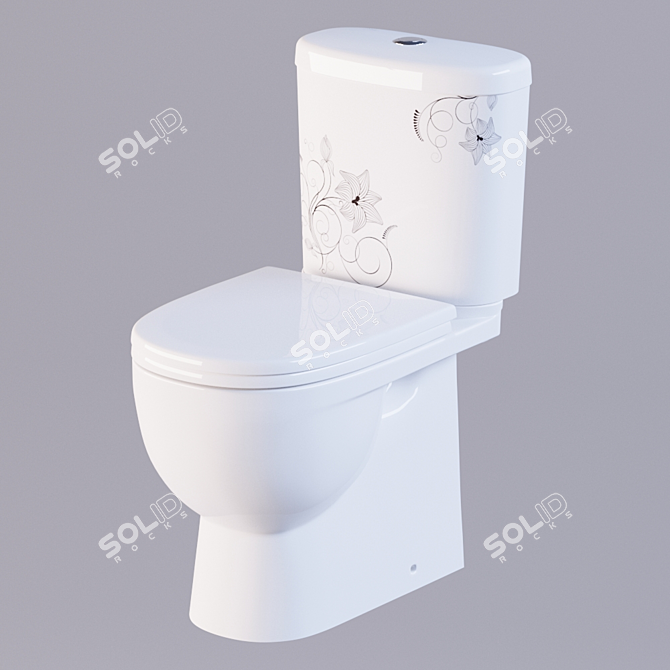 Title: Sanita Luxe Art Flora WC - Compact and Stylish 3D model image 1