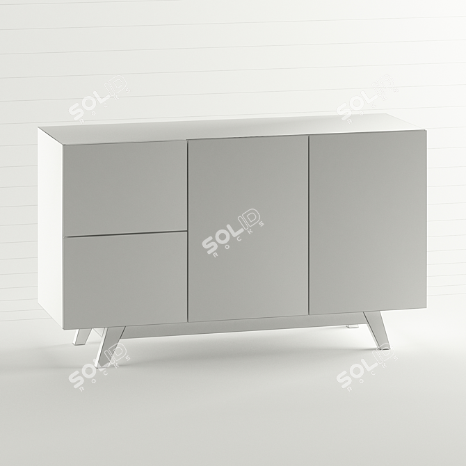 Mediterranean Chic Wooden Dresser 3D model image 2