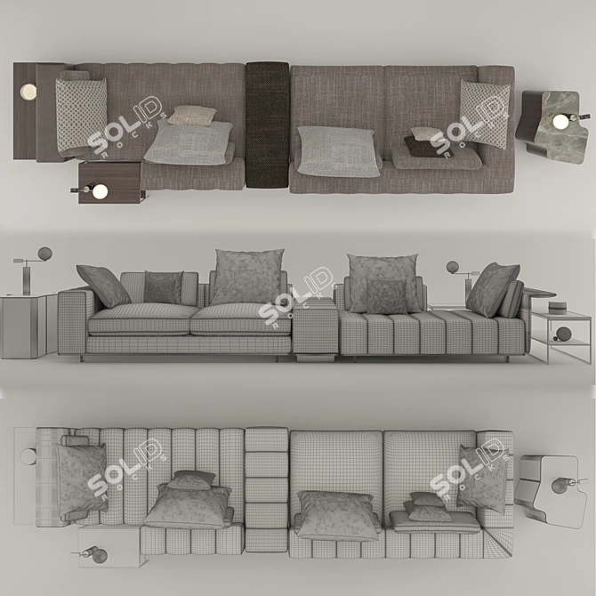 Elevate Your Space with Minotti WingMan-FreeMan! 3D model image 2