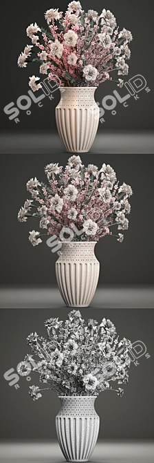 Cherry Blossom Carnation Bouquet 3D model image 3