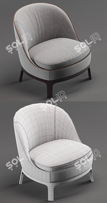 Elegant Dragonfly Armchair - Robust Design 3D model image 3