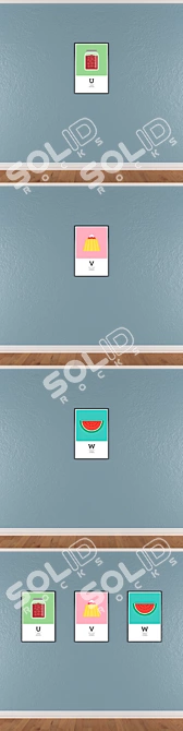 Modern Wall Art Set No. 409 3D model image 3