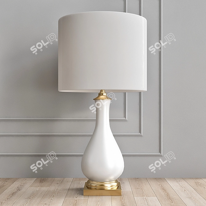 Elegant Lynton Cream Table Lamp 3D model image 1