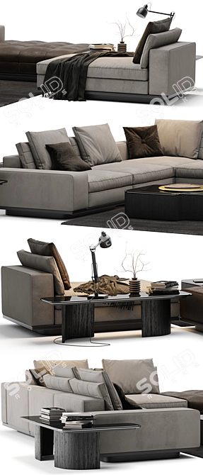 Minotti Lawrence Sofa Set 3D model image 2