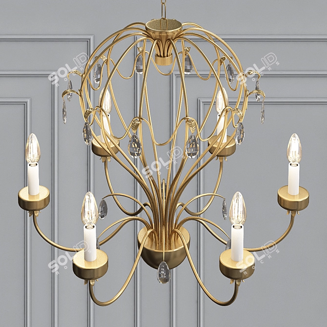 Vintage Iron Balloon Chandelier 3D model image 2