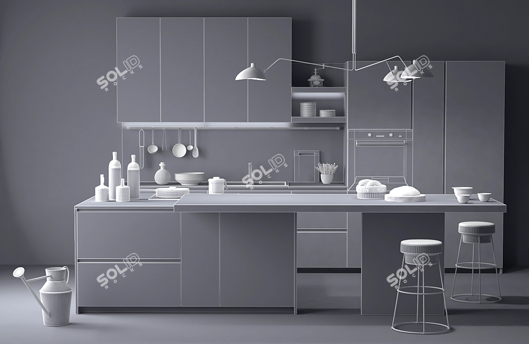 Snaidero Kitchen: Modern European Design 3D model image 3