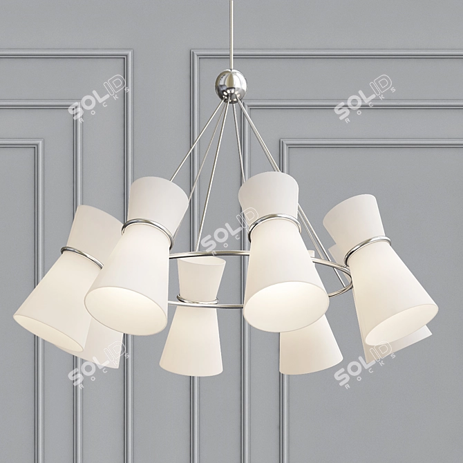 Elegant Clarkson Chandelier: Minimalist Design, Soft Lighting 3D model image 1