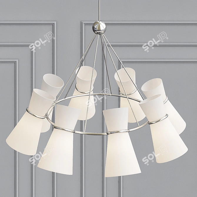 Elegant Clarkson Chandelier: Minimalist Design, Soft Lighting 3D model image 2