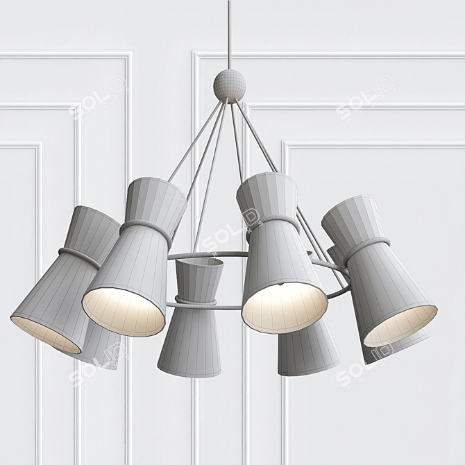 Elegant Clarkson Chandelier: Minimalist Design, Soft Lighting 3D model image 3