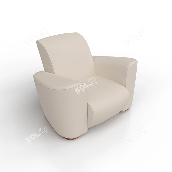Sophisticated Art Deco Club Chairs 3D model image 1
