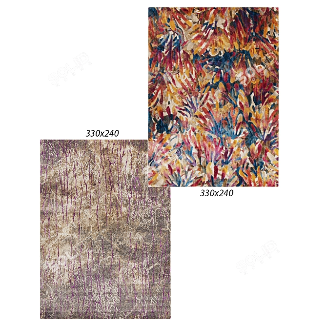Tropical Klein Luxury Rug: Exquisite Elegance 3D model image 1