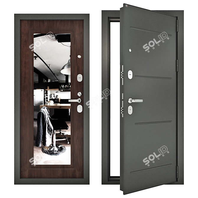 Groff Premium Steel Entrance Doors 3D model image 1