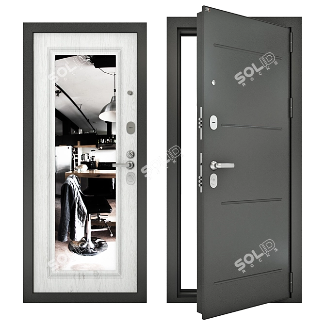 Groff Premium Steel Entrance Doors 3D model image 2