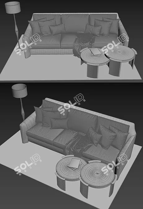 Elegant ARLES Sofa: Heritage Luxe 3D model image 3