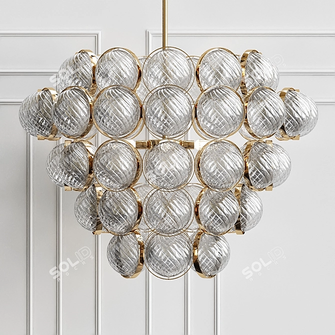 Sphaira Glass & Metal Chandelier: Exquisite Illumination 3D model image 1