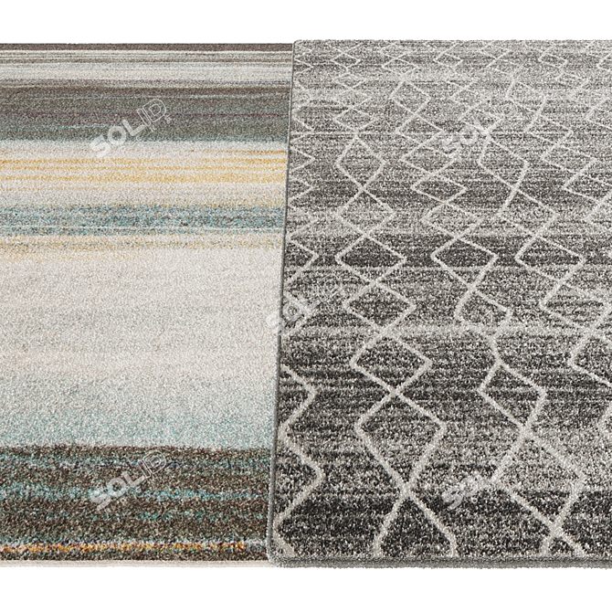 Modern Silver Art Moderne Rug 3D model image 2