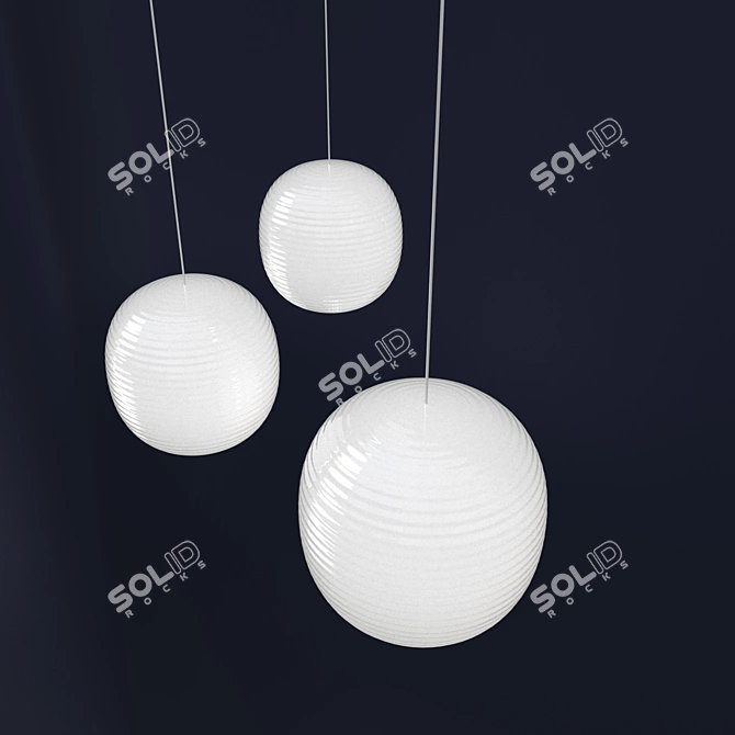 Luminous Lantern Pendant Chandelier 3D model image 2