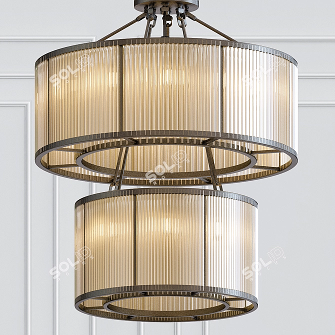 Glimmering Art Deco Elegance: Eichholtz Bernardi Chandelier 3D model image 1