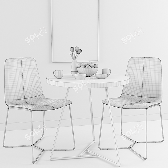 Modern Leather Dining Chairs - West Elm 3D model image 3