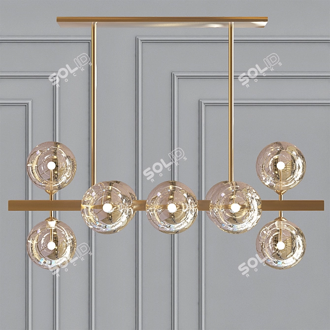 Largo Chandelier: Modern Iron with Clear Glass 3D model image 1