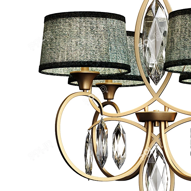 Sleek Gold Pendant Lighting 3D model image 2