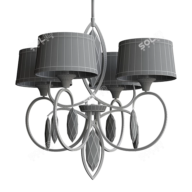 Sleek Gold Pendant Lighting 3D model image 3